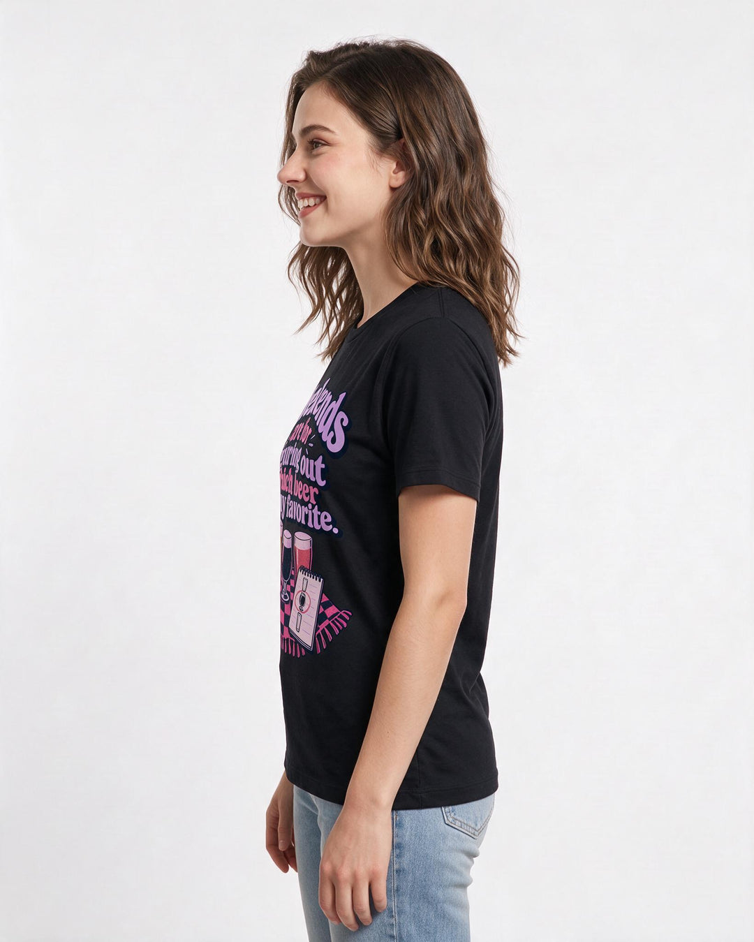 Beer Black T-Shirt for Women – Everyday Expression Graphic Tee product image 2