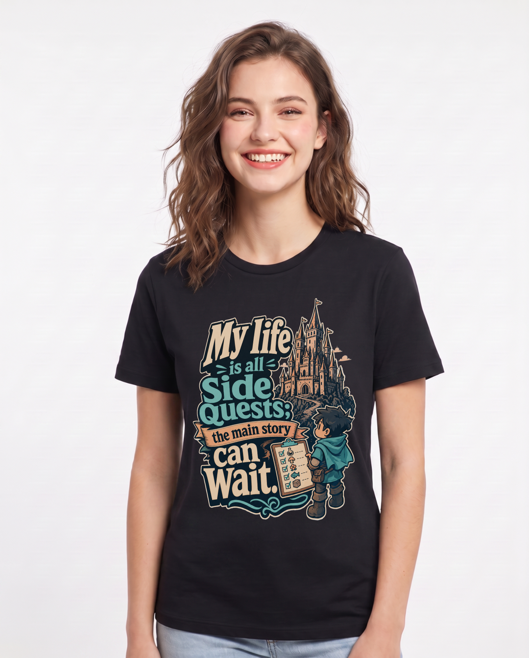 Gaming Black T-Shirt for Women – Game Night Graphic Tee product image 3