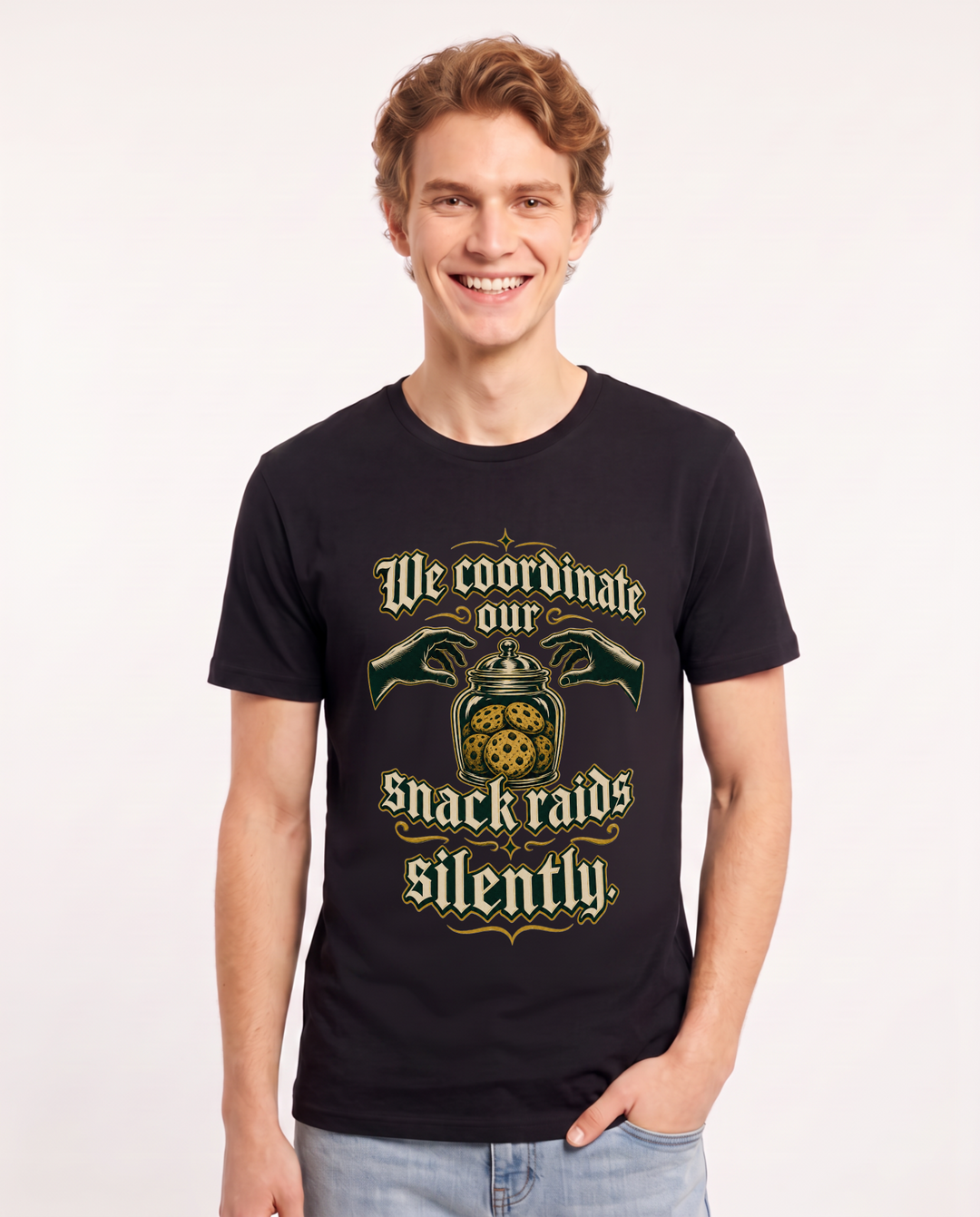 Couples Black T-Shirt for Men – Everyday Expression Graphic Tee product image 3