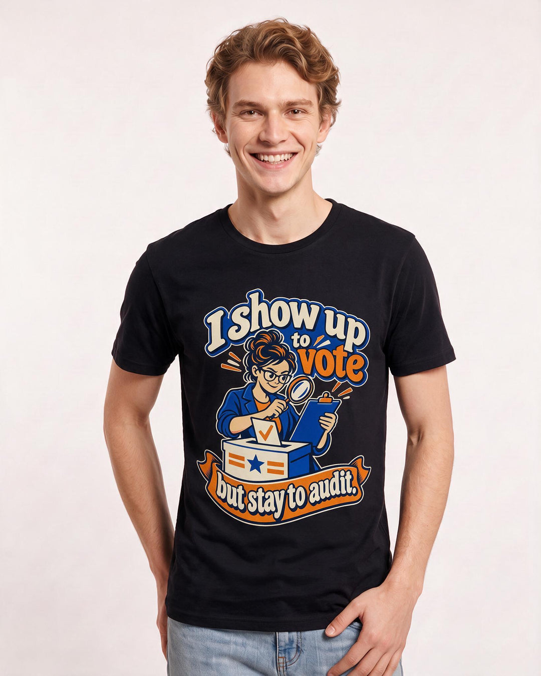 Political Statement Black T-Shirt for Men – Everyday Expression Graphic Tee product image 1