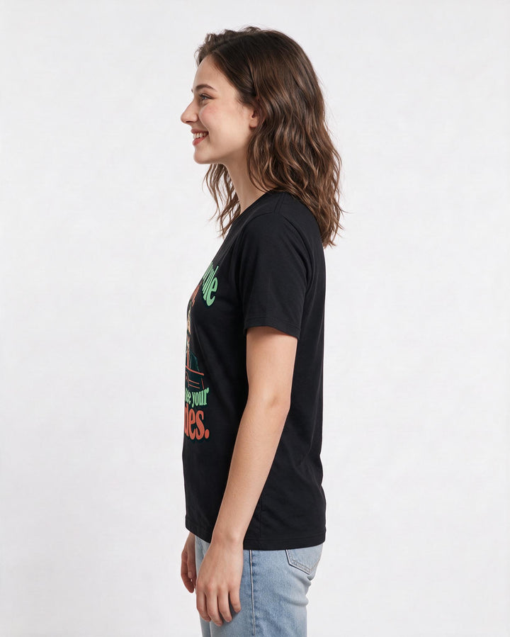 Political Statement Black T-Shirt for Women – Everyday Expression Graphic Tee product image 2