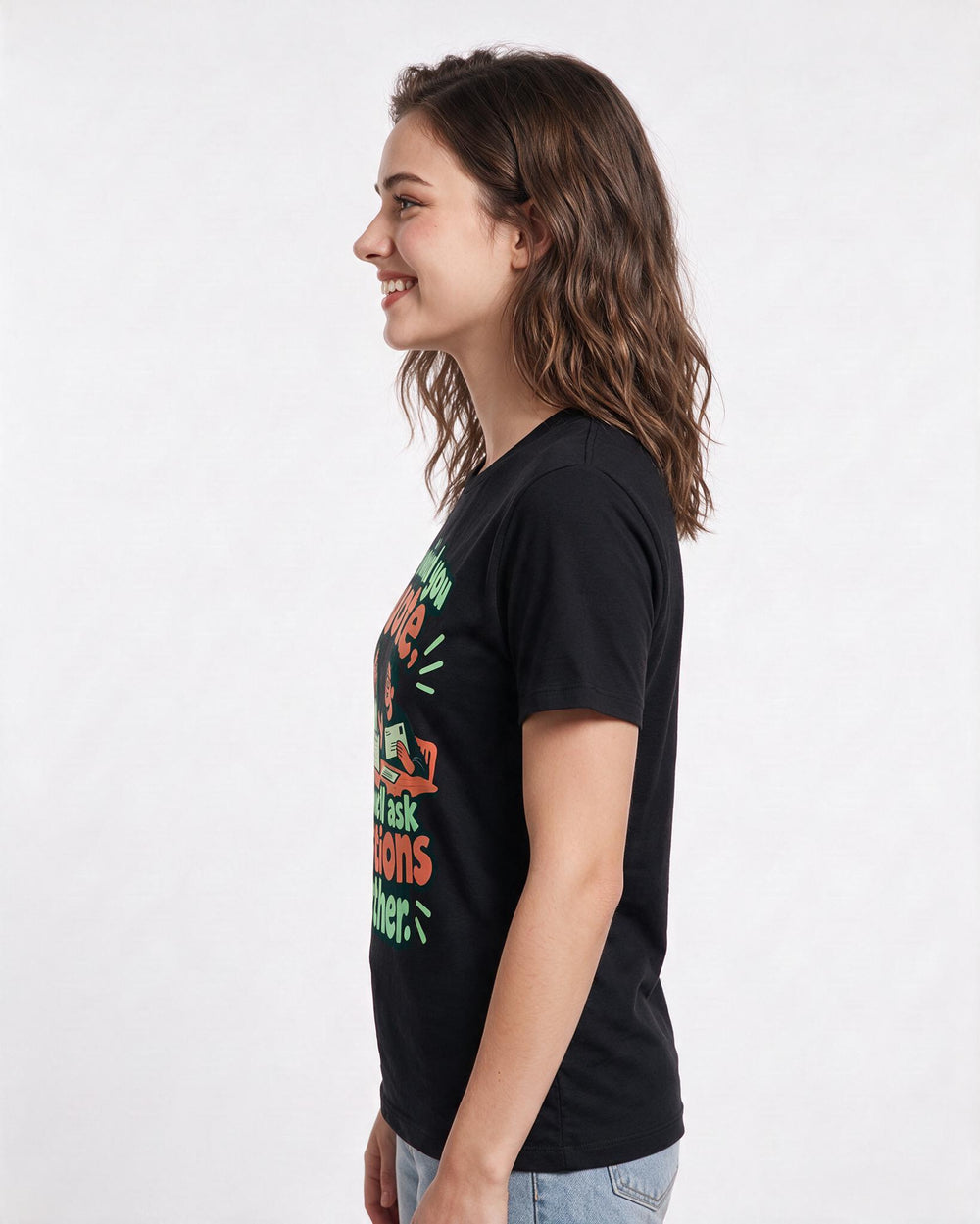Political Statement Black T-Shirt for Women – Everyday Expression Graphic Tee product image 2