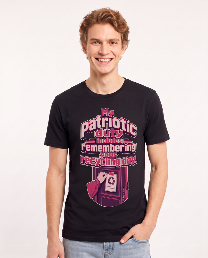 Patriotic Men's Black T-Shirt – My patriotic duty includes remembering product image 1