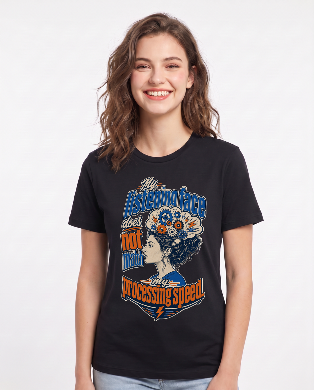 Neurodiversity Black T-Shirt for Women – Everyday Expression Graphic Tee product image 3