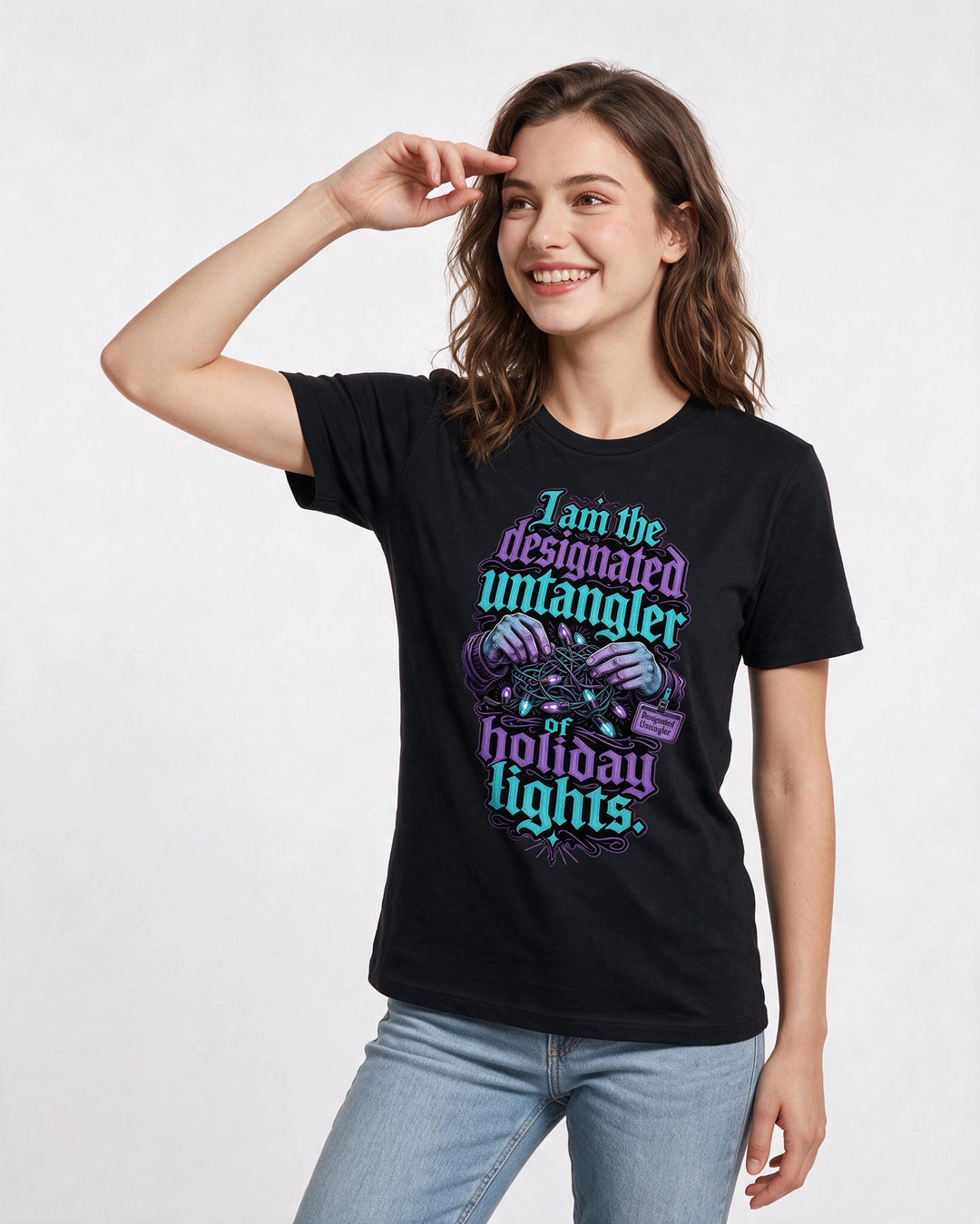 Christmas Black T-Shirt for Women – Holiday Theme Graphic Tee product image 1