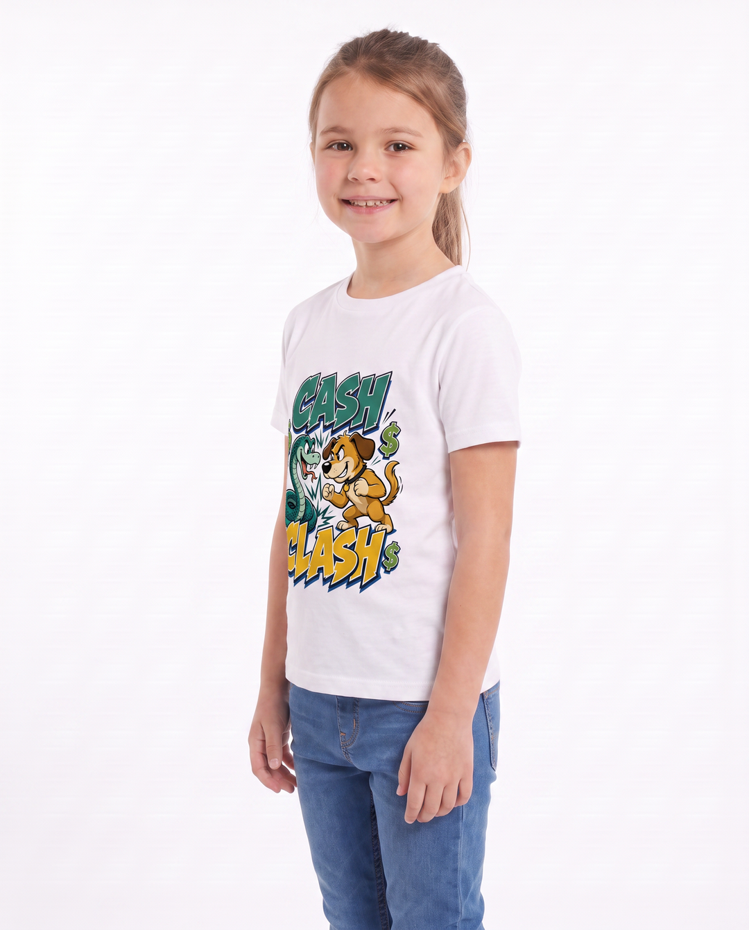 Cash Clash White T-Shirt mockup 2