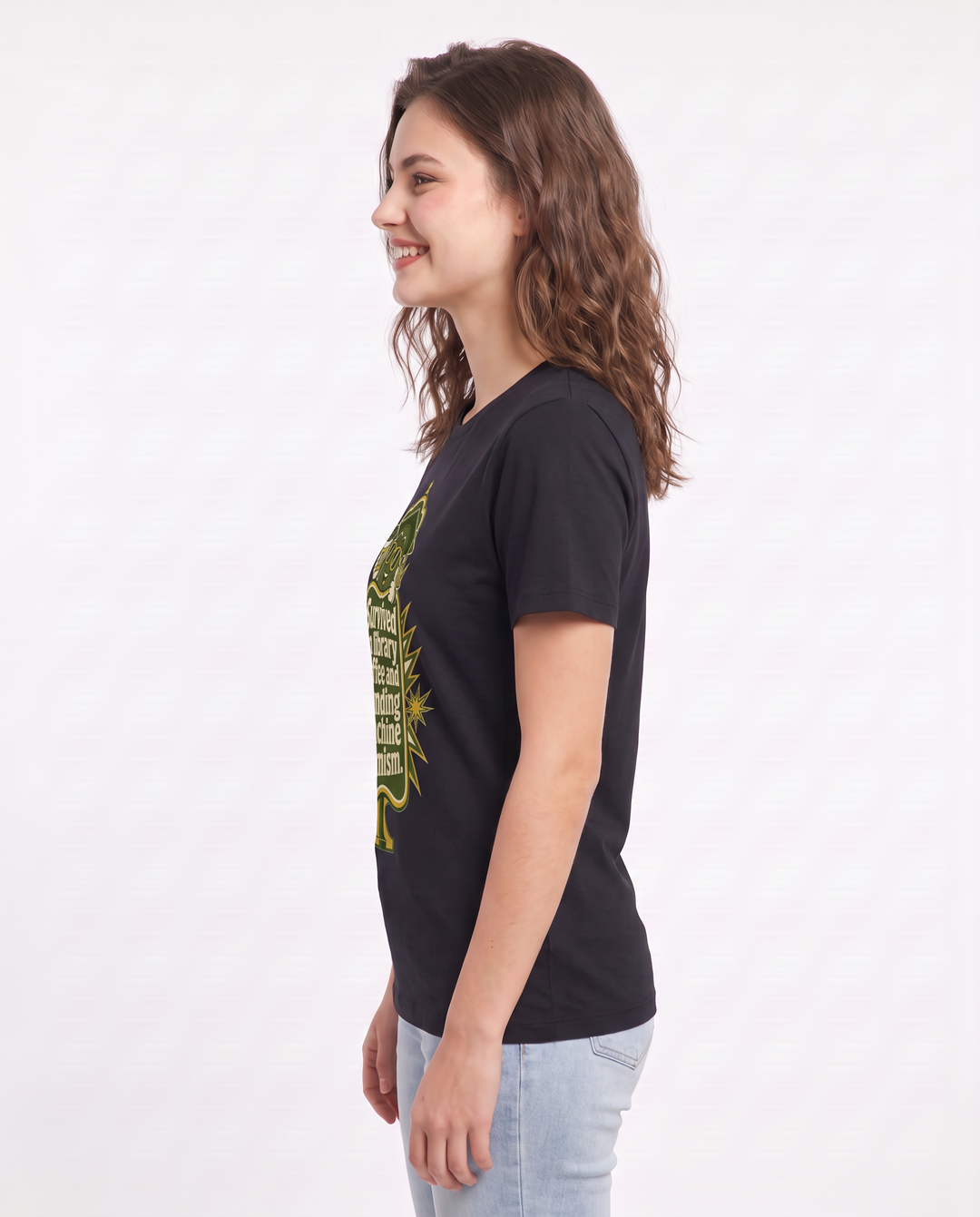 Graduation Gift Women's Black T-Shirt - Survived on library coffee and product image 2