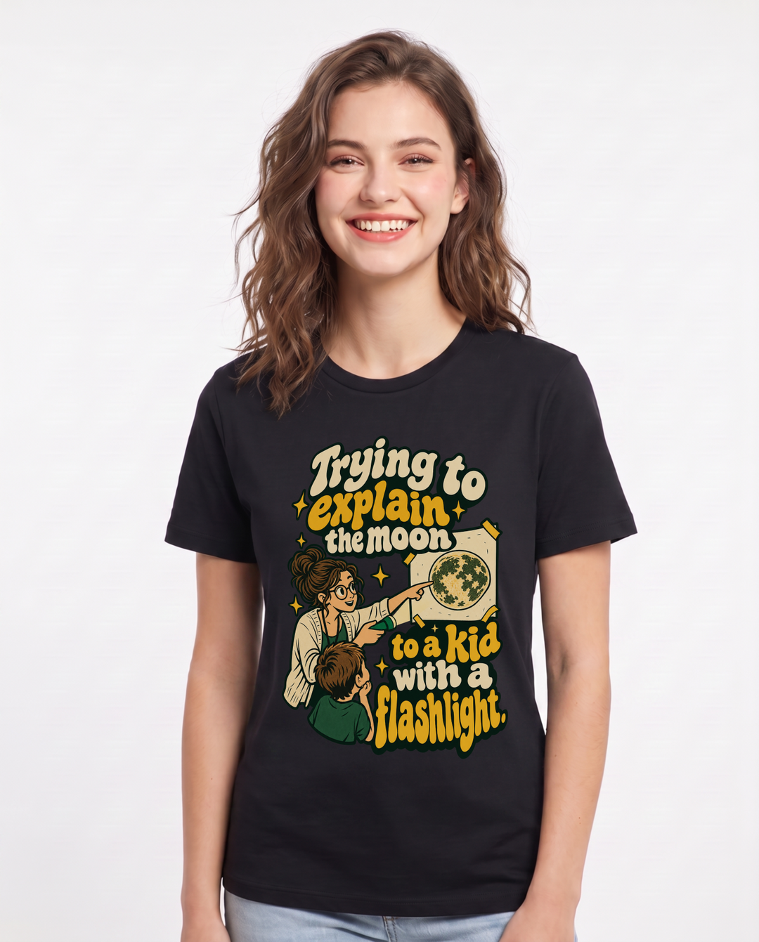 Teacher Black T-Shirt for Women – Everyday Expression Graphic Tee product image 3