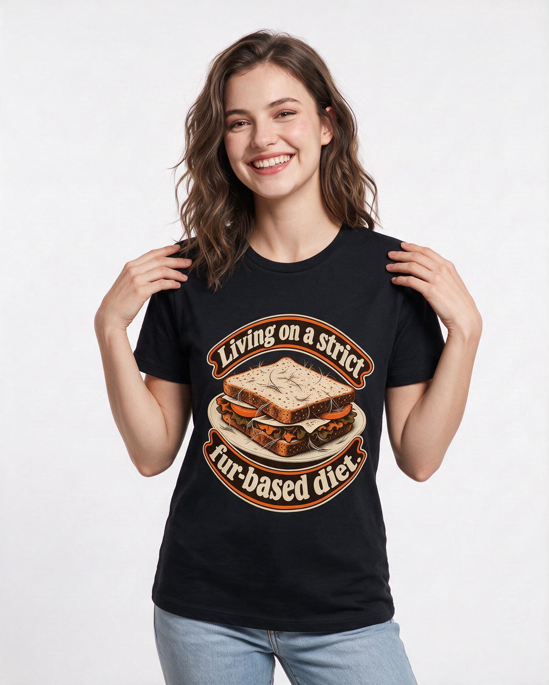 Cat Lover Black T-Shirt for Women – Everyday Expression Graphic Tee product image 1