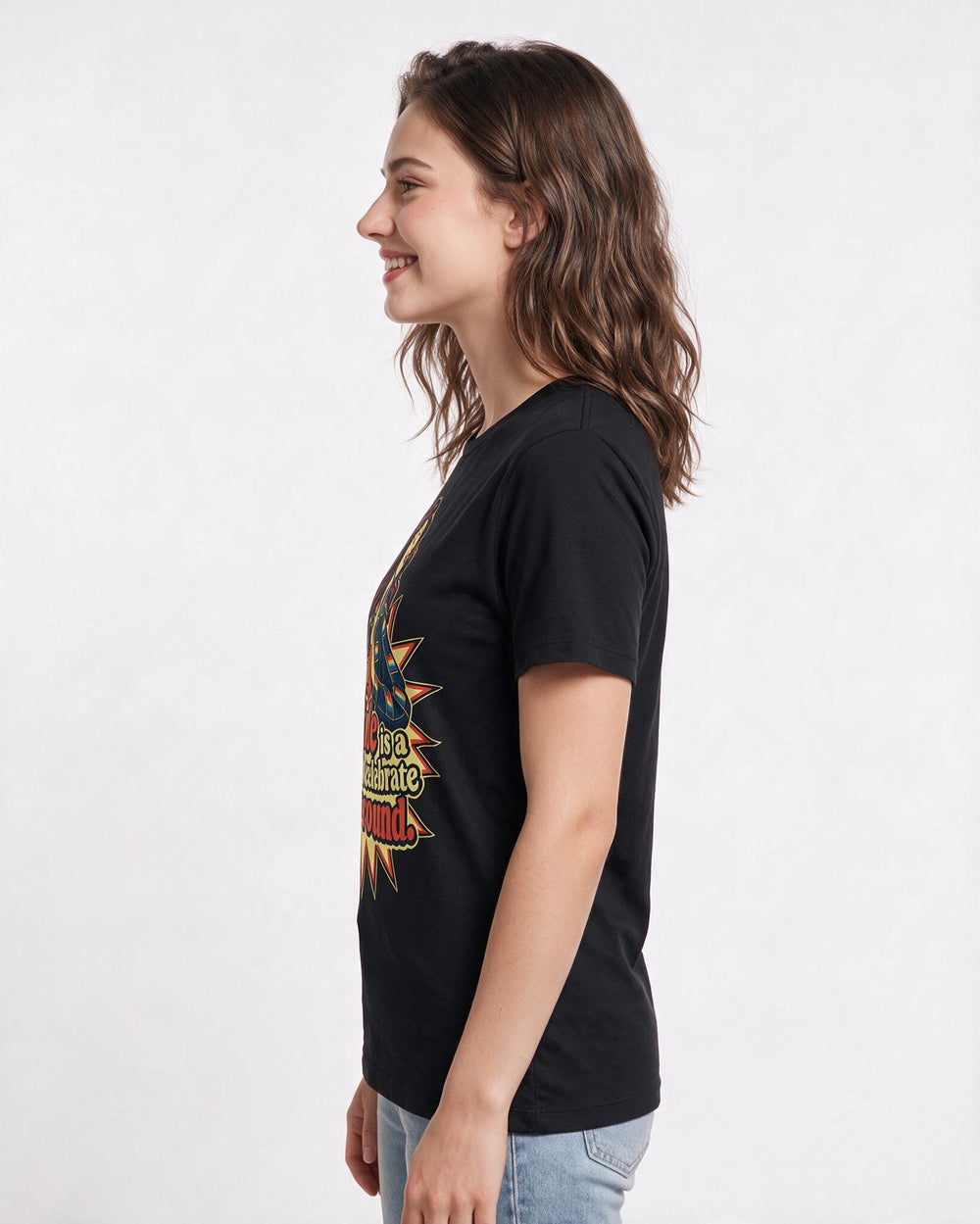 Pride Black T-Shirt for Women – Everyday Expression Graphic Tee product image 2