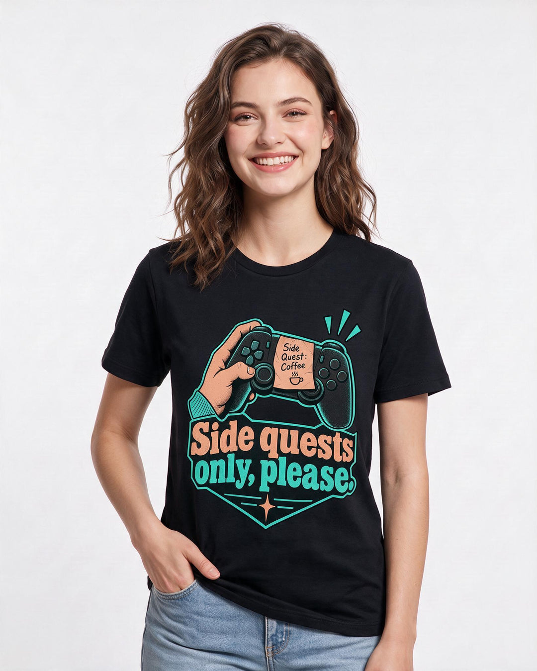Gaming Black T-Shirt for Women – Game Night Graphic Tee product image 1
