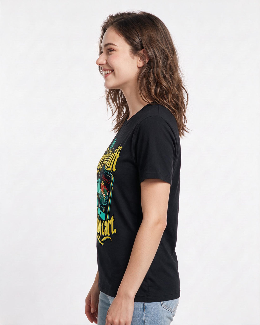 Christmas Black T-Shirt for Women – Holiday Theme Graphic Tee product image 2