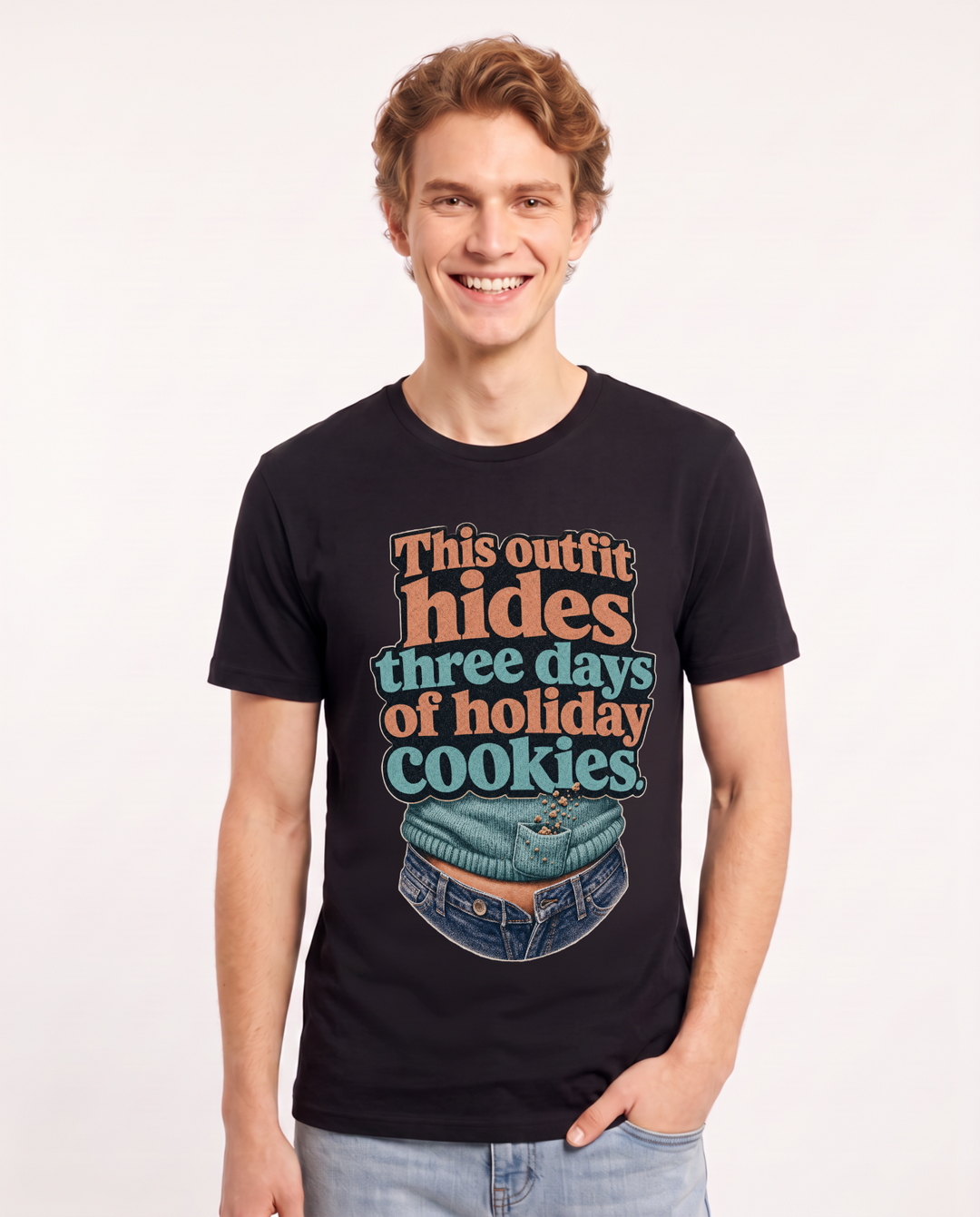 Christmas Black T-Shirt for Men – Holiday Theme Graphic Tee product image 1