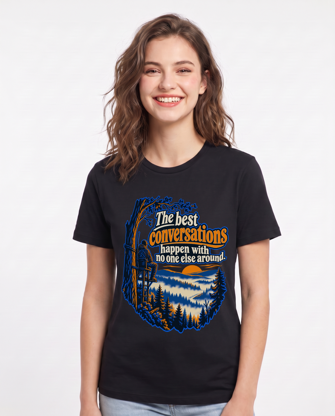 Hunting Black T-Shirt for Women – Everyday Expression Graphic Tee product image 3