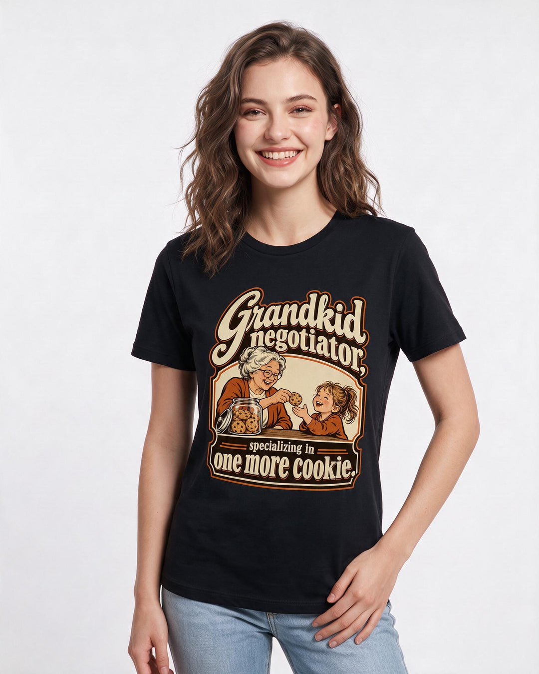 Grandparent Black T-Shirt for Women – Everyday Expression Graphic Tee product image 1