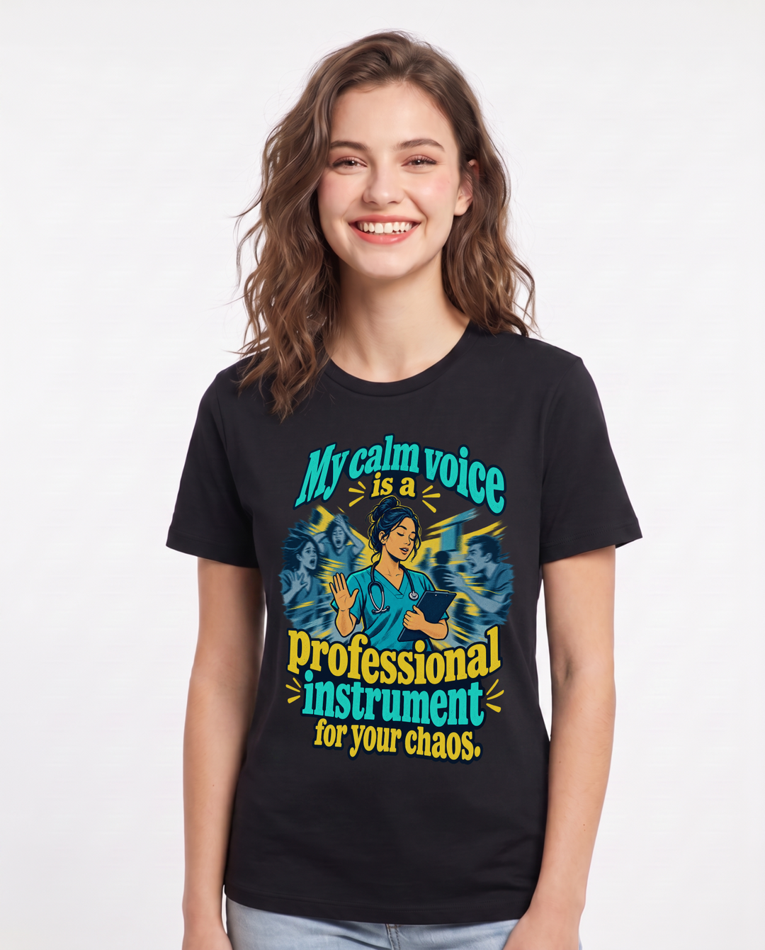 Nurse Black T-Shirt for Women – Nursing Life Graphic Tee product image 3