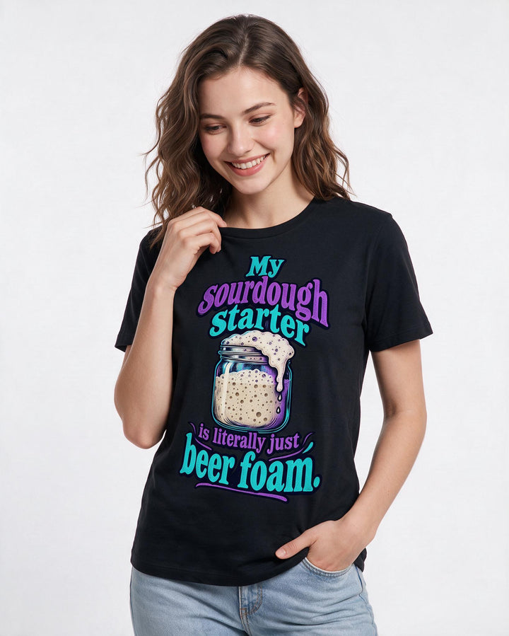 Beer Black T-Shirt for Women – Everyday Expression Graphic Tee product image 1