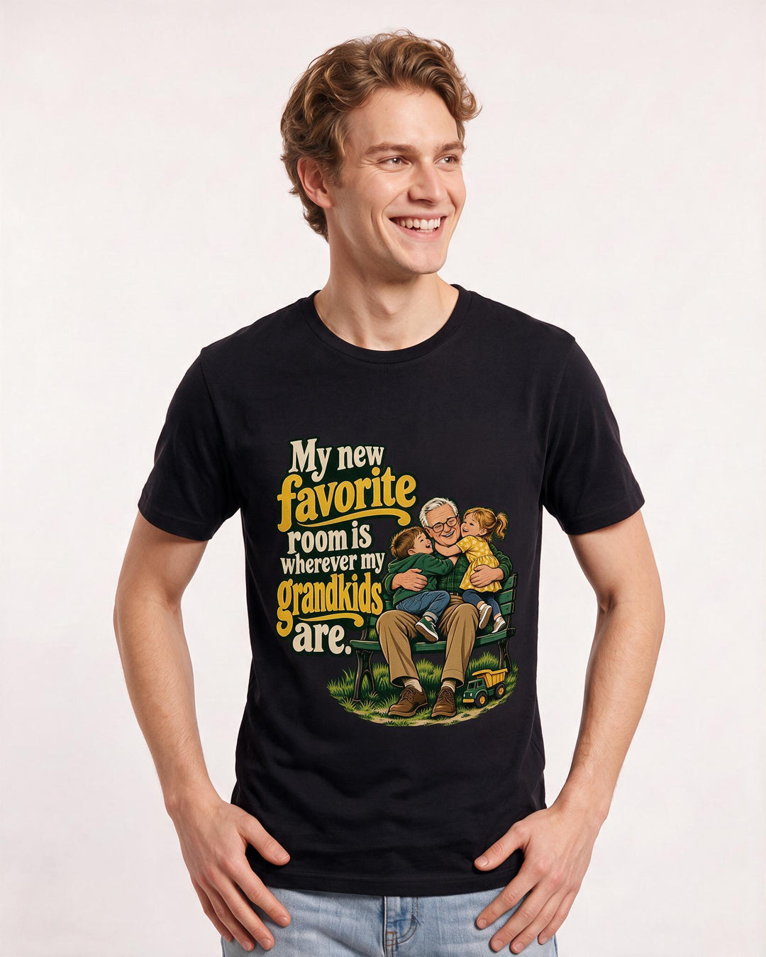 Grandparent Black T-Shirt for Men – Everyday Expression Graphic Tee product image 1