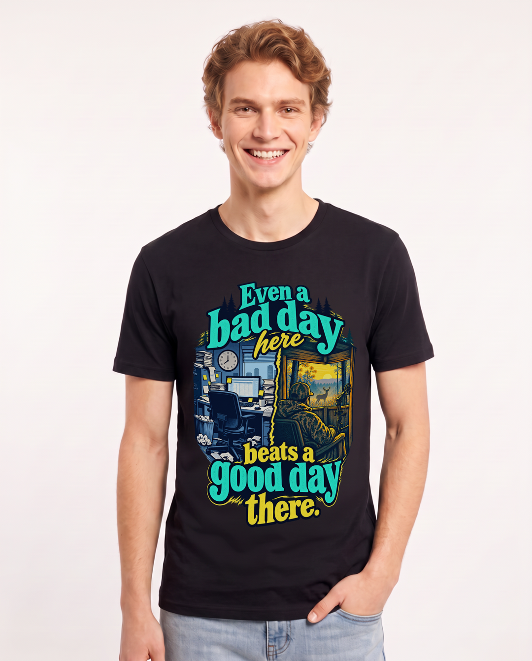 Hunting Black T-Shirt for Men – Everyday Expression Graphic Tee product image 3