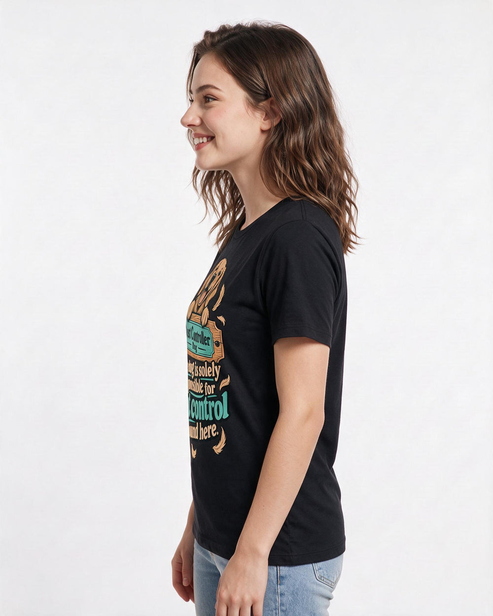 Cat Lover Black T-Shirt for Women – Everyday Expression Graphic Tee product image 2