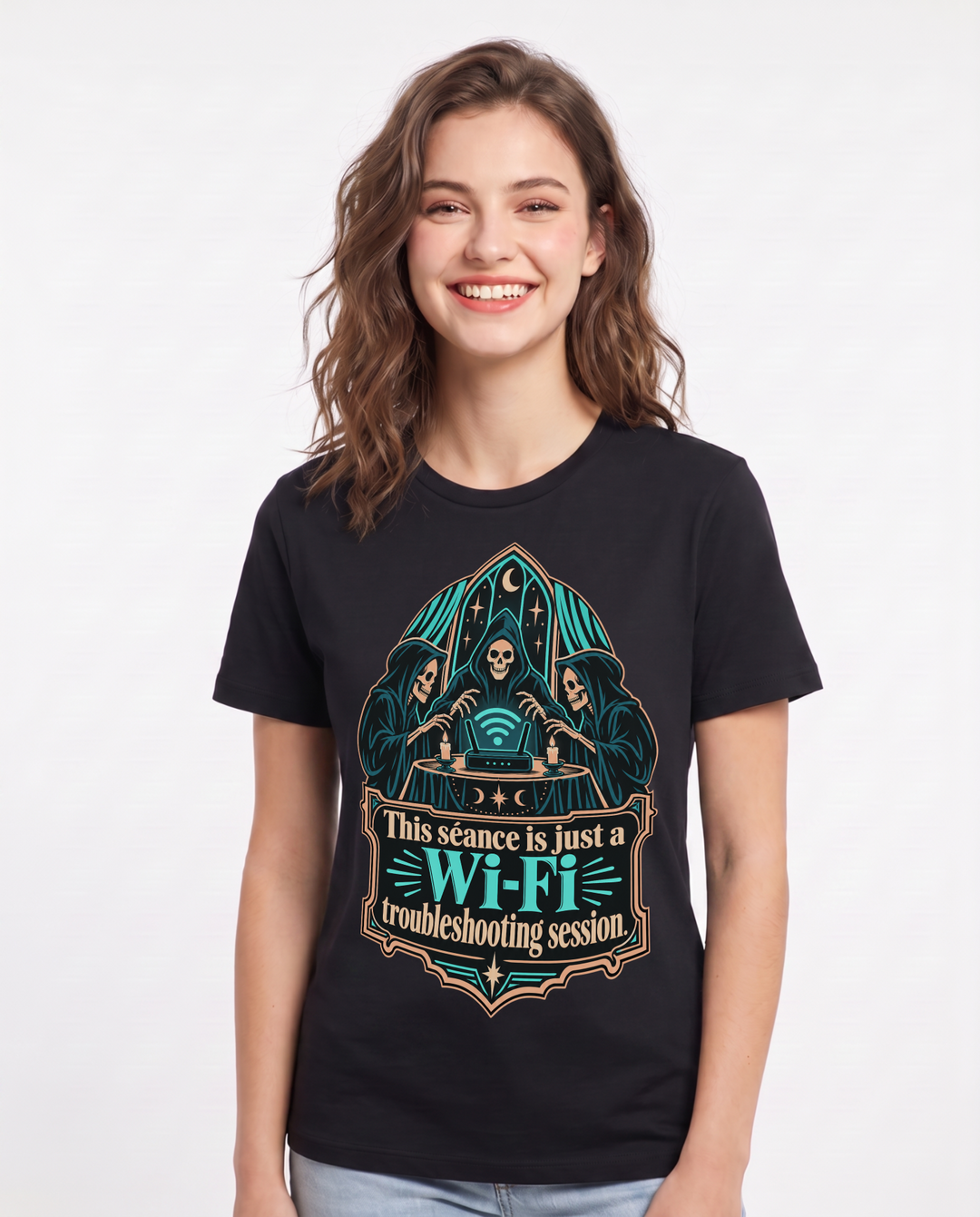 Halloween Black T-Shirt for Women – Halloween Theme Graphic Tee product image 3