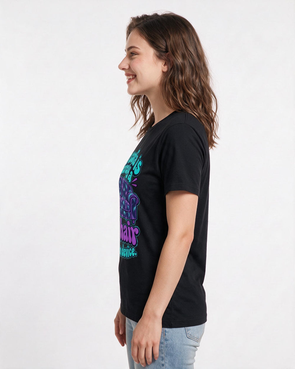 Cat Lover Black T-Shirt for Women – Everyday Expression Graphic Tee product image 2