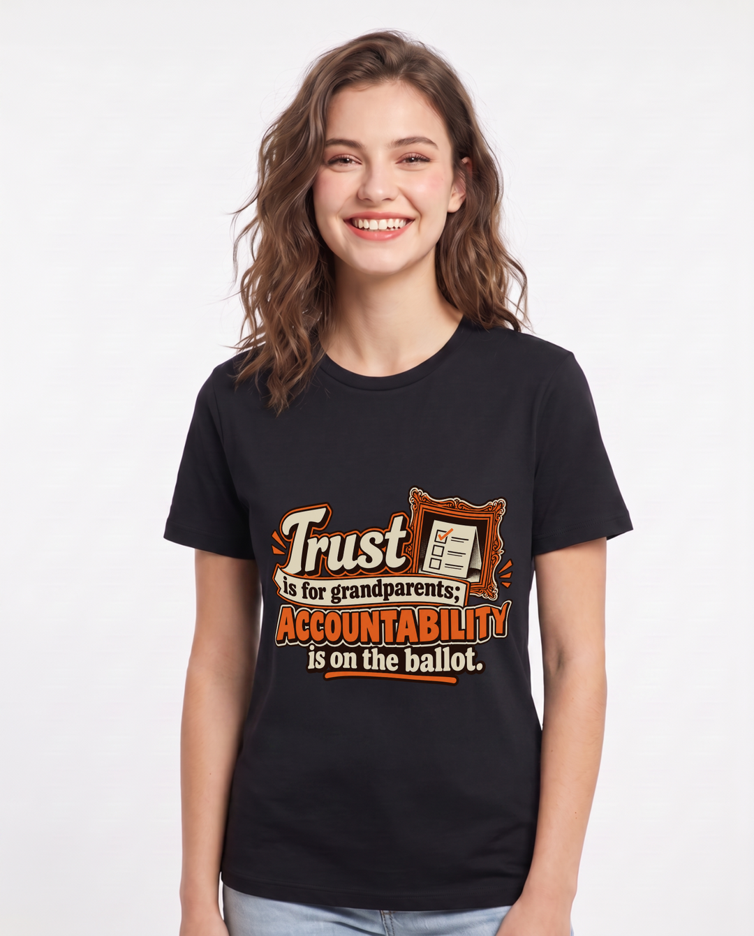 Political Statement Black T-Shirt for Women – Everyday Expression Graphic Tee product image 3