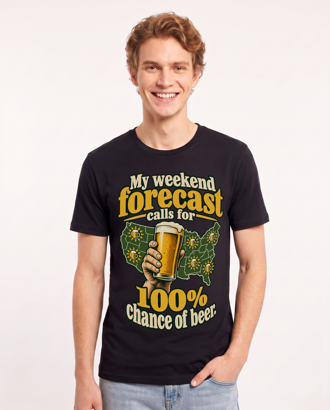 Beer Black T-Shirt for Men – Everyday Expression Graphic Tee product image 3