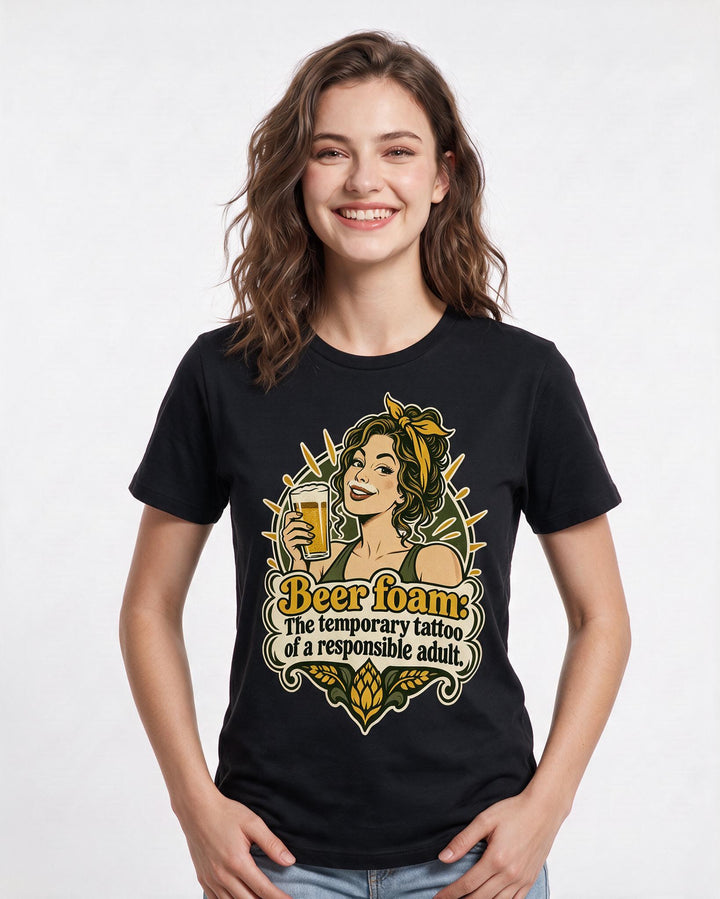 Beer Black T-Shirt for Women – Everyday Expression Graphic Tee product image 1