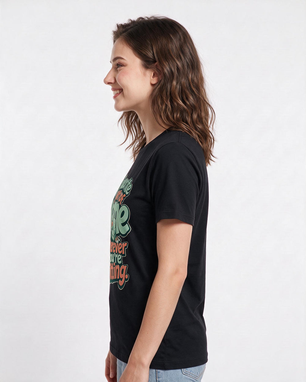 Funny Couples Women's Black T-Shirt – My favorite part of home is wherever you're sitting product image 2
