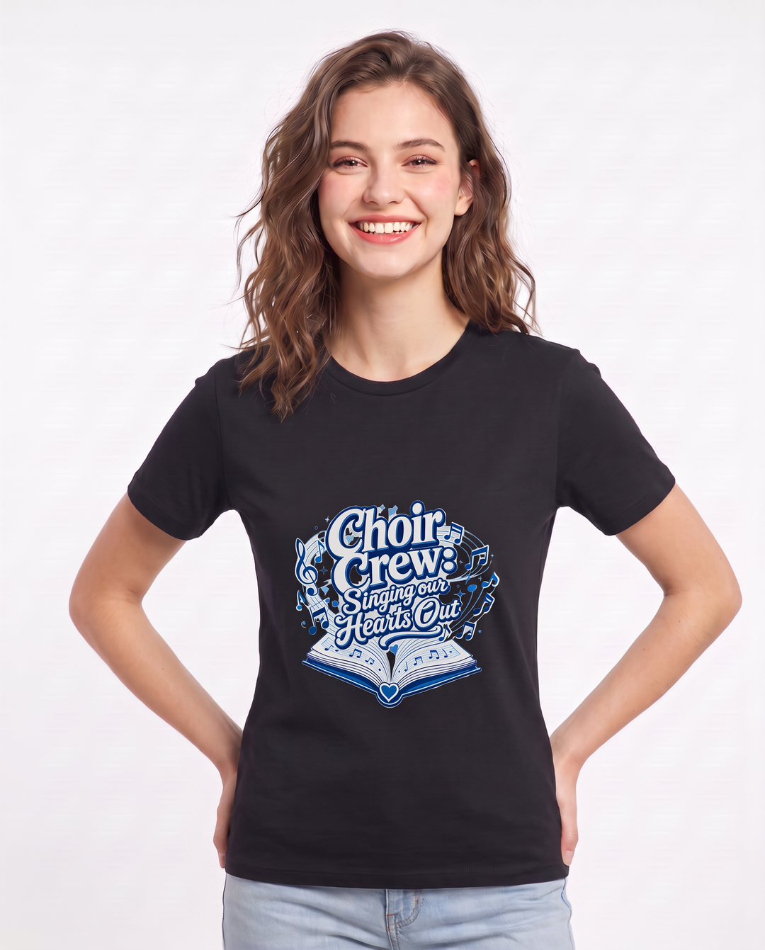 Choir Crew: Singing our Hearts Out Women's Black T-Shirt product image 1