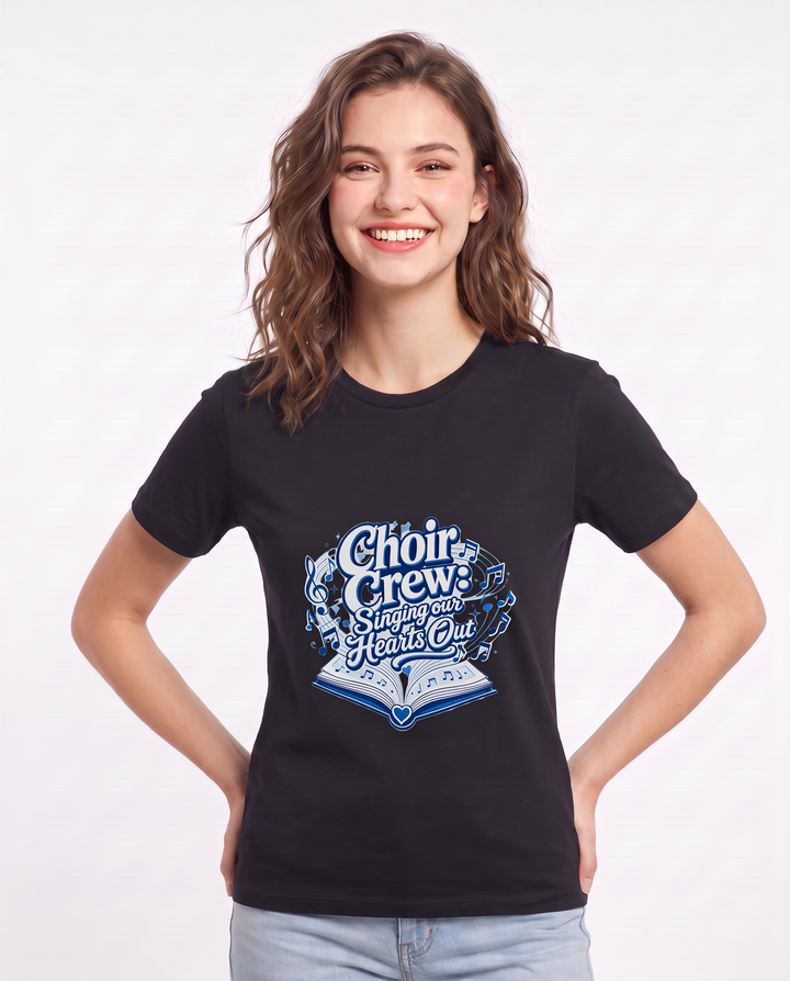 Choir Crew: Singing our Hearts Out Women's Black T-Shirt product image 1