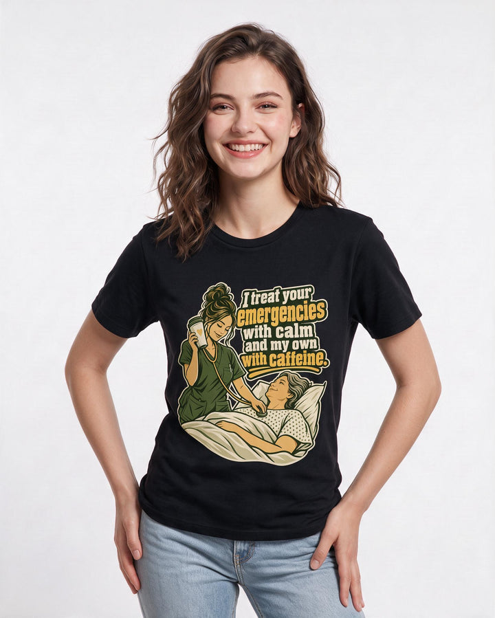Nurse Black T-Shirt for Women – Nursing Life Graphic Tee product image 1