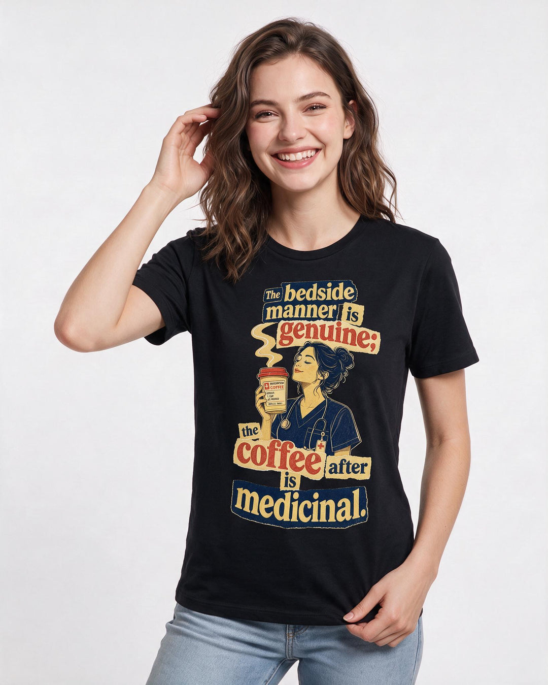 Nurse Black T-Shirt for Women – Nursing Life Graphic Tee product image 1