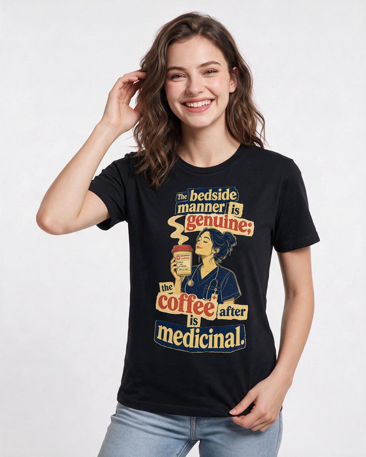 Nurse Black T-Shirt for Women – Nursing Life Graphic Tee product image 1