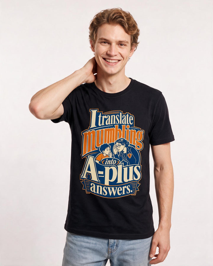 Teacher Black T-Shirt for Men – Everyday Expression Graphic Tee product image 3