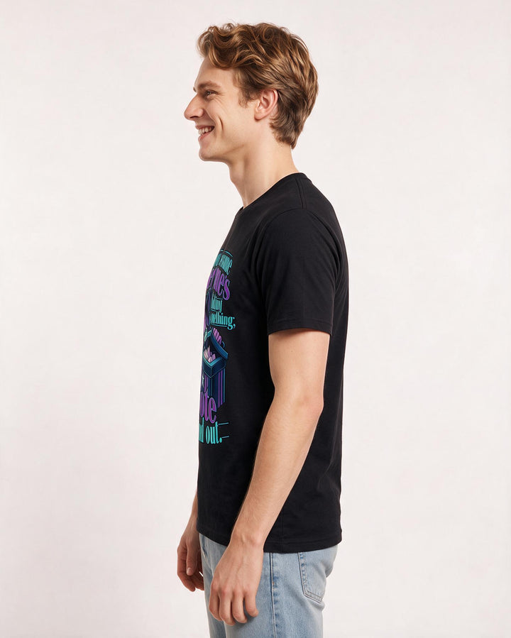 Political Statement Black T-Shirt for Men – Everyday Expression Graphic Tee product image 2