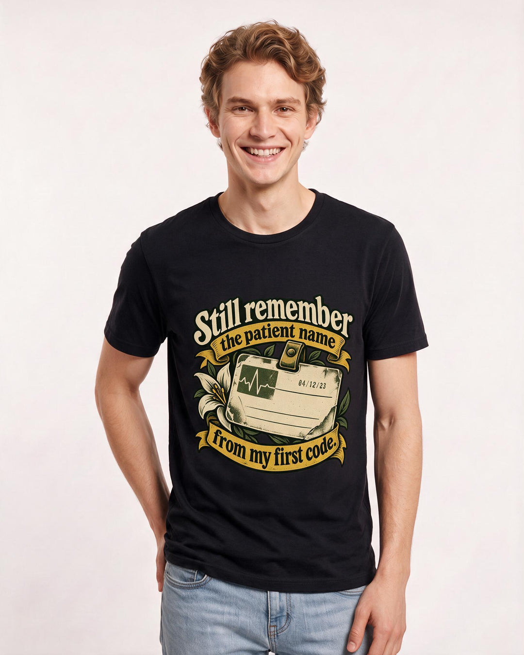 Nurse Black T-Shirt for Men – Nursing Life Graphic Tee product image 1