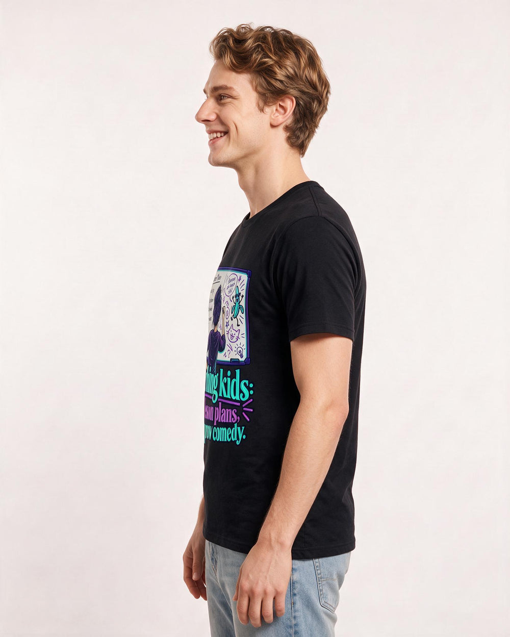 Teacher Black T-Shirt for Men – Everyday Expression Graphic Tee product image 2