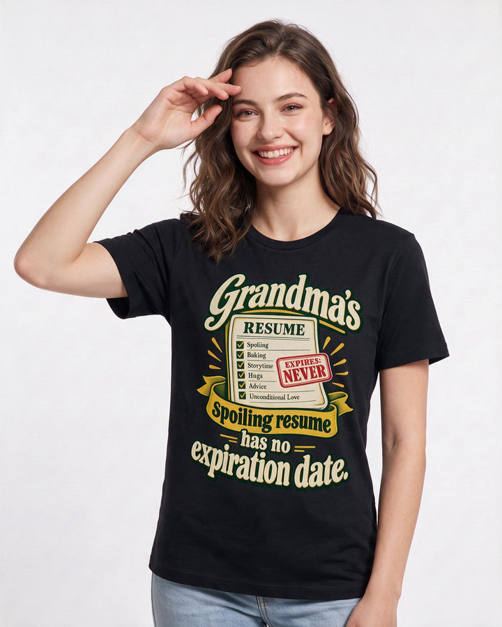 Grandparent Black T-Shirt for Women – Everyday Expression Graphic Tee product image 1