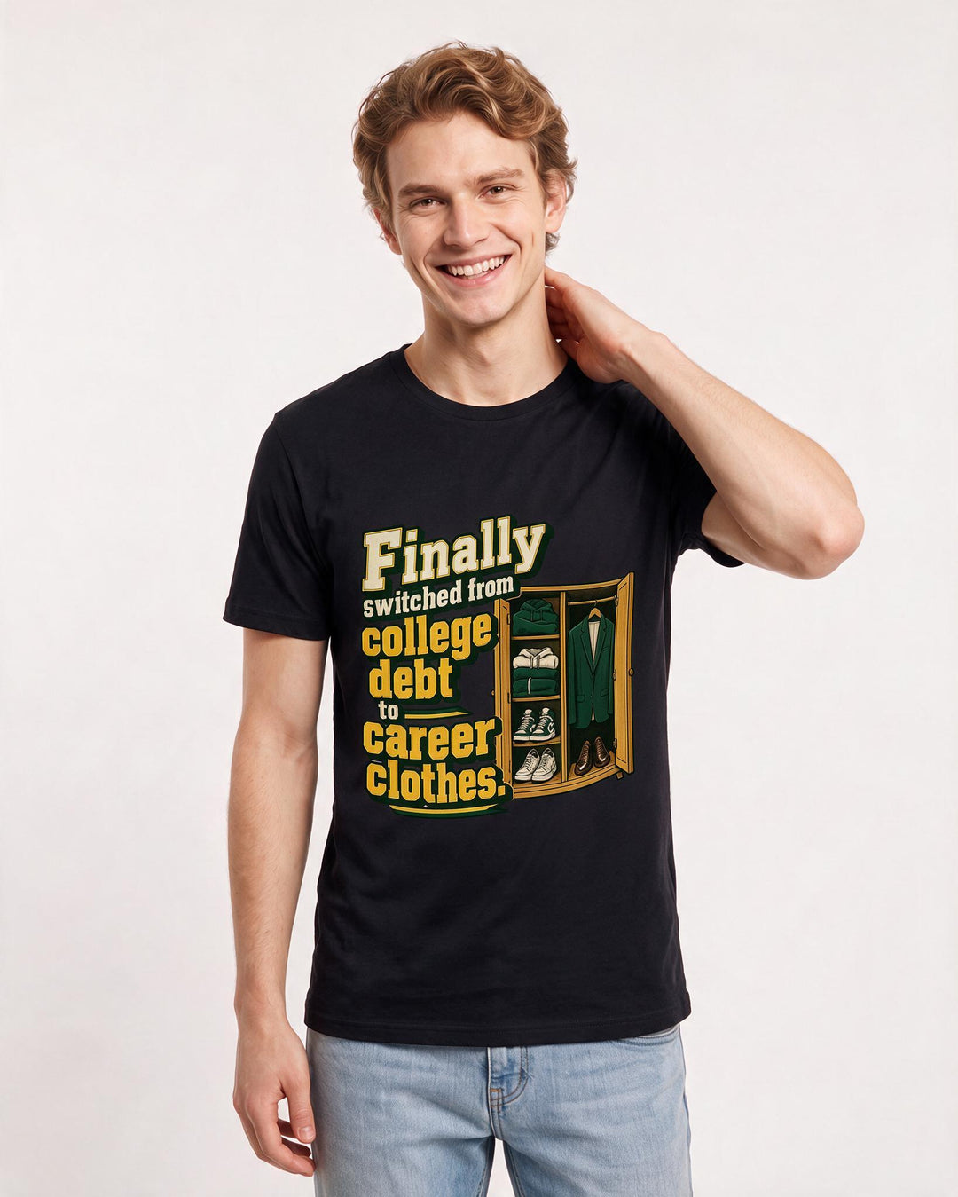 Graduation Black T-Shirt for Men – Everyday Expression Graphic Tee product image 1