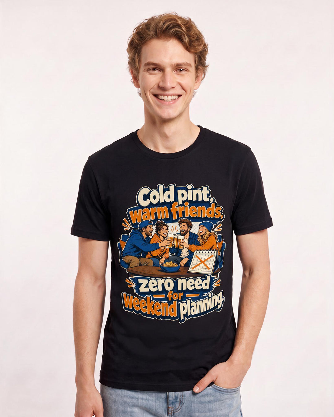 Beer Black T-Shirt for Men – Everyday Expression Graphic Tee product image 1