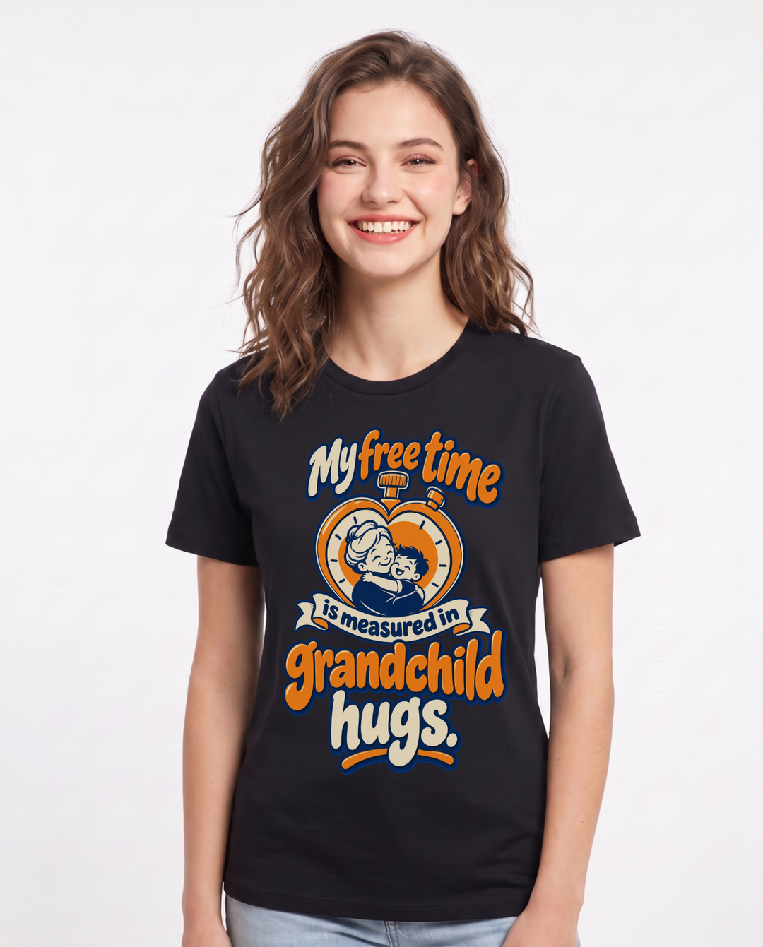 Grandparent Black T-Shirt for Women – Everyday Expression Graphic Tee product image 3