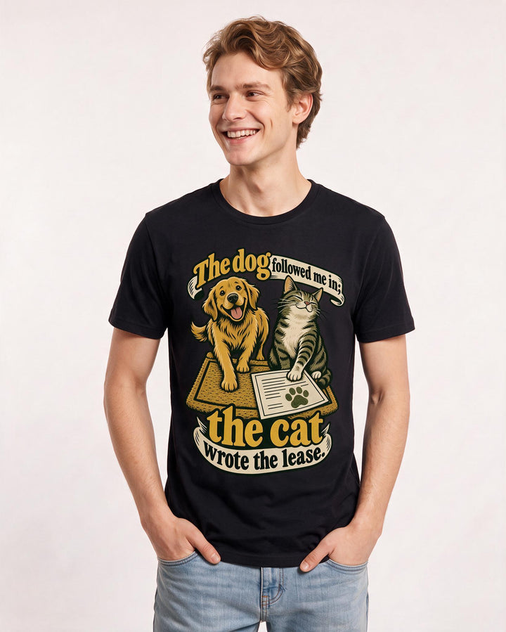 Cat Lover Black T-Shirt for Men – Everyday Expression Graphic Tee product image 1