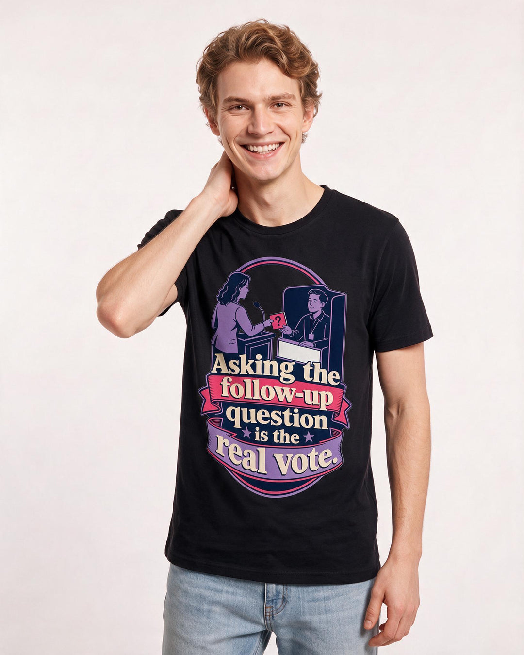 Political Statement Black T-Shirt for Men – Everyday Expression Graphic Tee product image 3