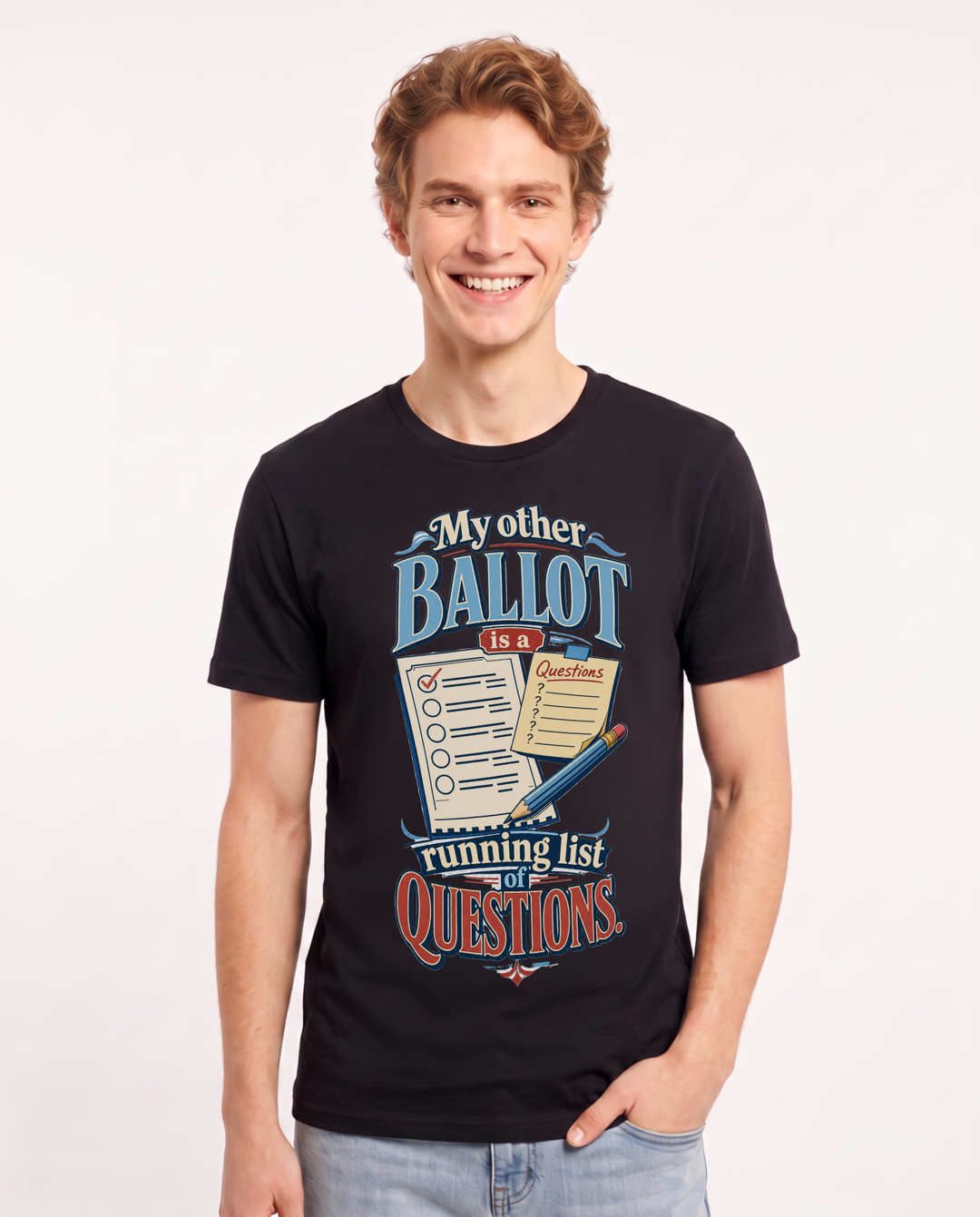 Political Statement Black T-Shirt for Men – Everyday Expression Graphic Tee product image 3