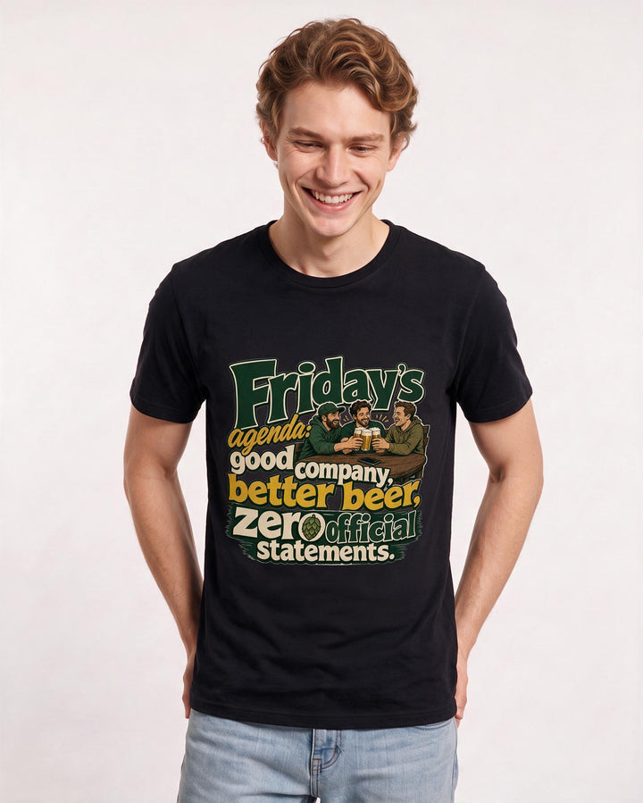 Beer Black T-Shirt for Men – Everyday Expression Graphic Tee product image 3