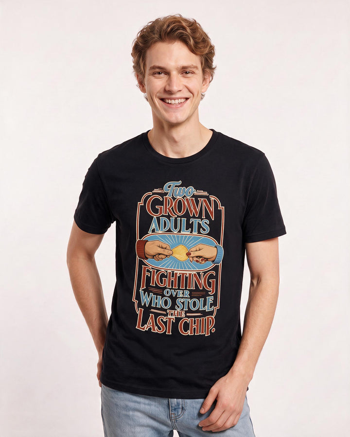 Couples Black T-Shirt for Men – Everyday Expression Graphic Tee product image 1
