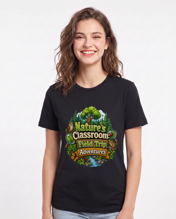 Nature's Classroom: Field Trip Adventures Women's Black T-Shirt product image 2