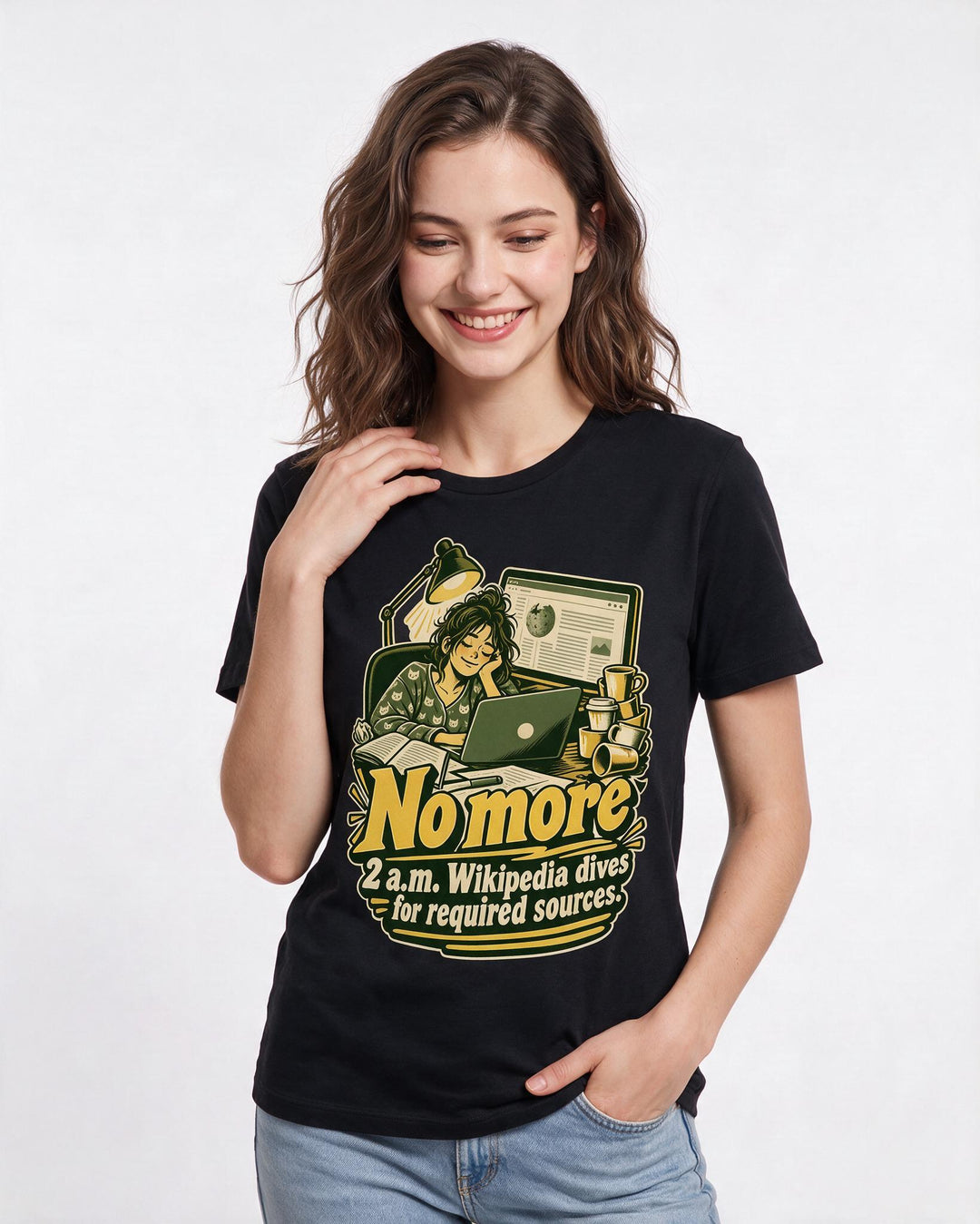 Graduation Black T-Shirt for Women – Everyday Expression Graphic Tee product image 1